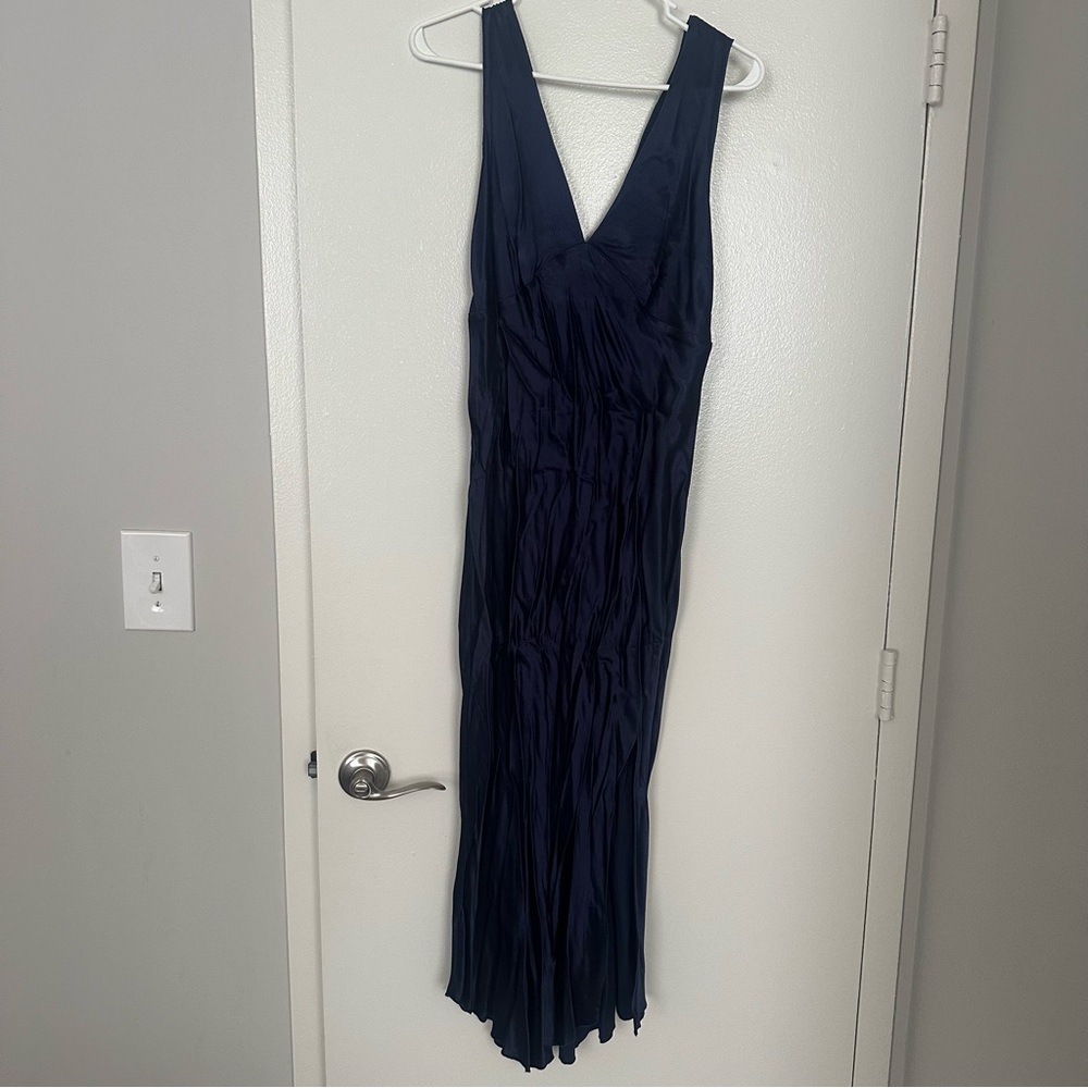 Navy blue silky Monique dress